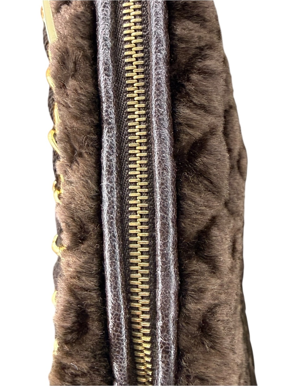 St. John Marie Gray Vintage Faux Fur Muff Hand Warmer Shoulder Bag Brown w/tag - Picture 10 of 10